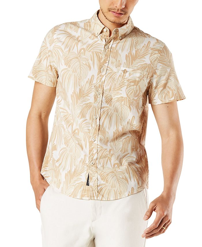 Hoeveelheid van cursief ga winkelen Dockers Men's Slim-Fit Fern Print Alpha Icon Short Sleeve Shirt & Reviews -  Casual Button-Down Shirts - Men - Macy's