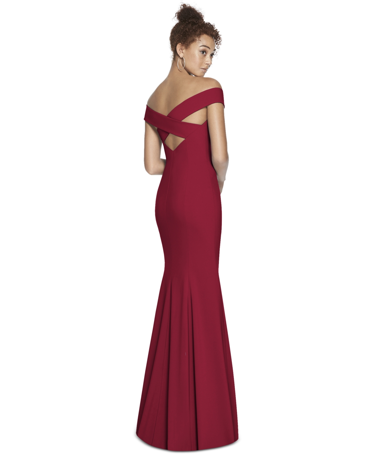 Off-The-Shoulder Maxi Dress - Burgundy Red