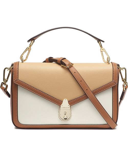 Calvin Klein Lock Leather Shoulder Bag & Reviews - Handbags ...