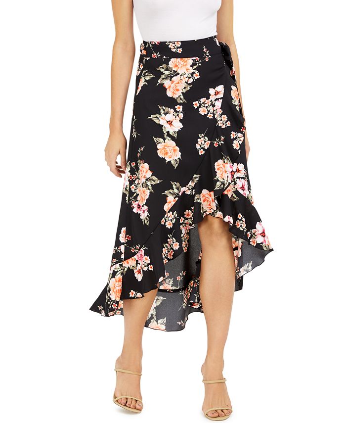 Bar III Floral-Print Wrap Skirt, Created for Macy's & Reviews 