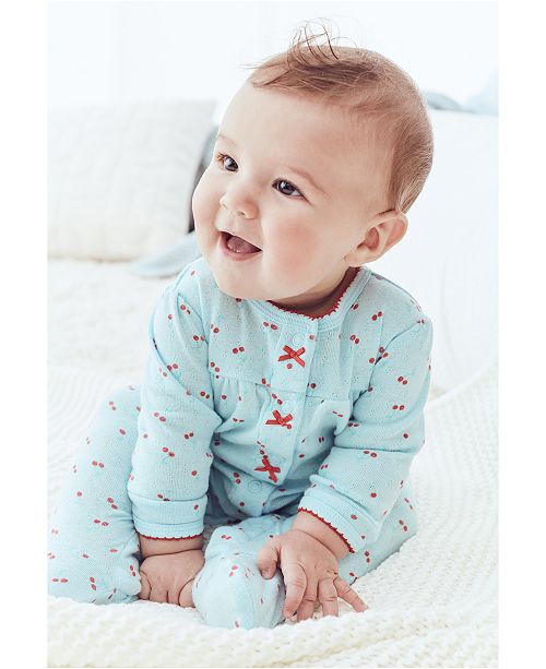 Carter S Baby Girls Cotton Cherry Print Pointelle Coverall Reviews