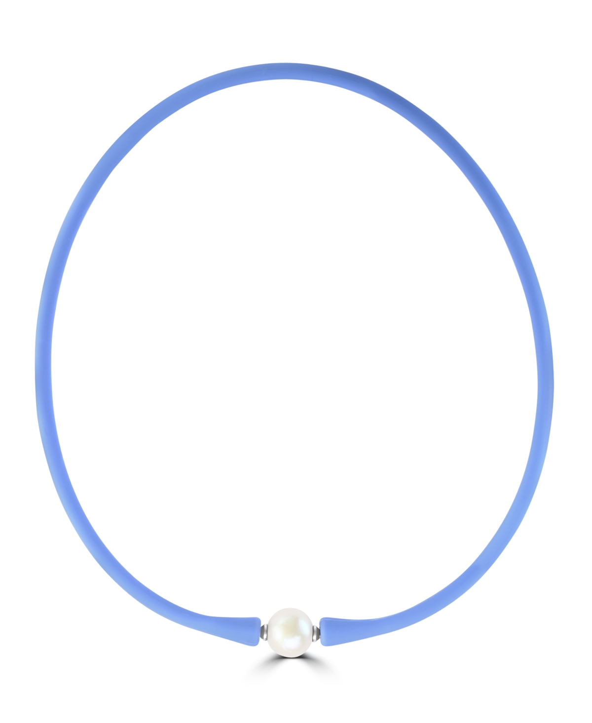 Effy Collection Effy Cultured Freshwater Pearl (11mm) Black Silicone 14" Choker Necklace (also Available In Light Bl In Light Blue