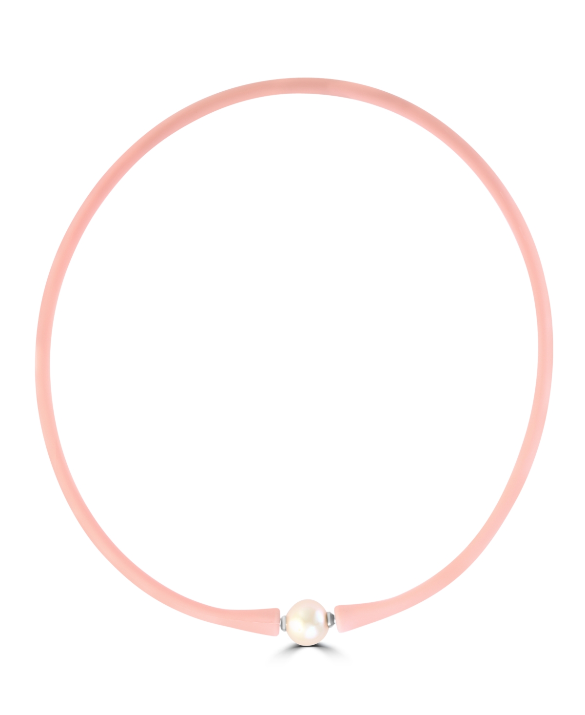 Effy Collection Effy Cultured Freshwater Pearl (11mm) Black Silicone 14" Choker Necklace (also Available In Light Bl In Pink