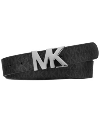  MICHAEL Michael Kors Reversible Faux Leather Belt with MK Logo  Buckle : Clothing, Shoes & Jewelry
