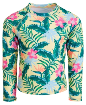 Miken Little Girls Tropical-Print Long-Sleeve Rash Guard