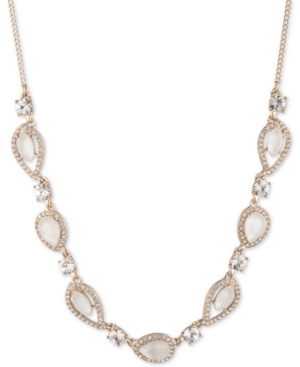 image of Givenchy Gold-Tone Crystal & Stone Collar Necklace, 16