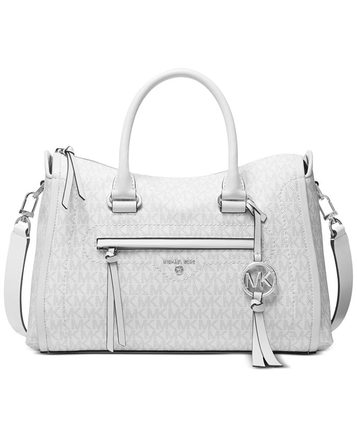 Michael Kors Signature Carine Medium Leather Satchel & Reviews - Handbags &  Accessories - Macy's
