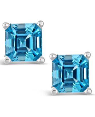 Swiss Blue Topaz (2-3/4 ct. t.w.) Stud Earrings in Sterling Silver