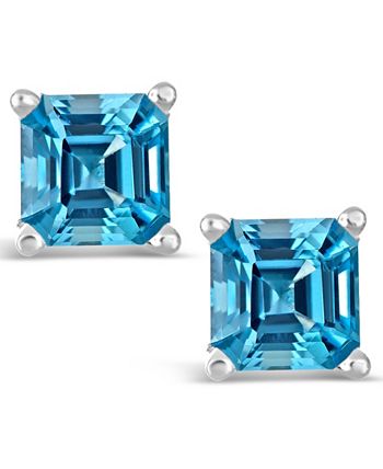 Macy's - Swiss Blue Topaz (2-3/4 ct. t.w.) Stud Earrings in Sterling Silver