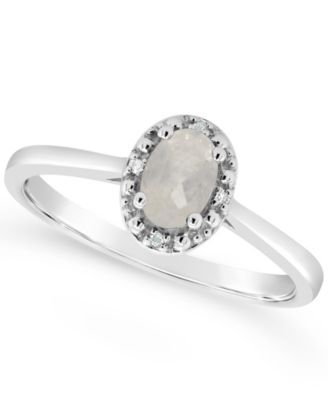 Diamond Accent and Garnet (1/2 ct. t.w.) Ring in Sterling Silver (Also Available in Other Gemstones)