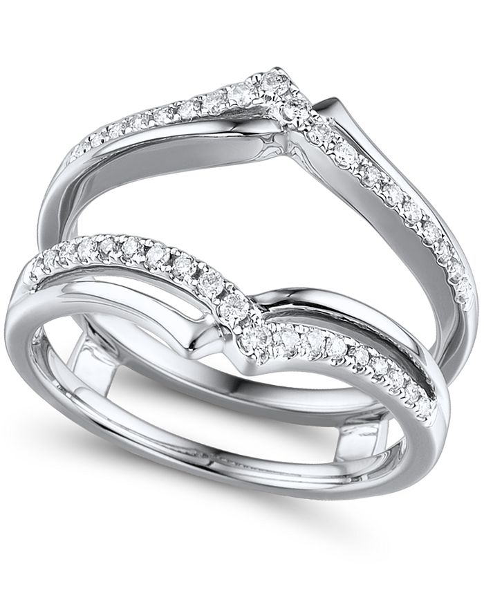 Macy's Diamond (1/4 ct. t.w.) Ring Enhancer in 14K White Gold Macy's