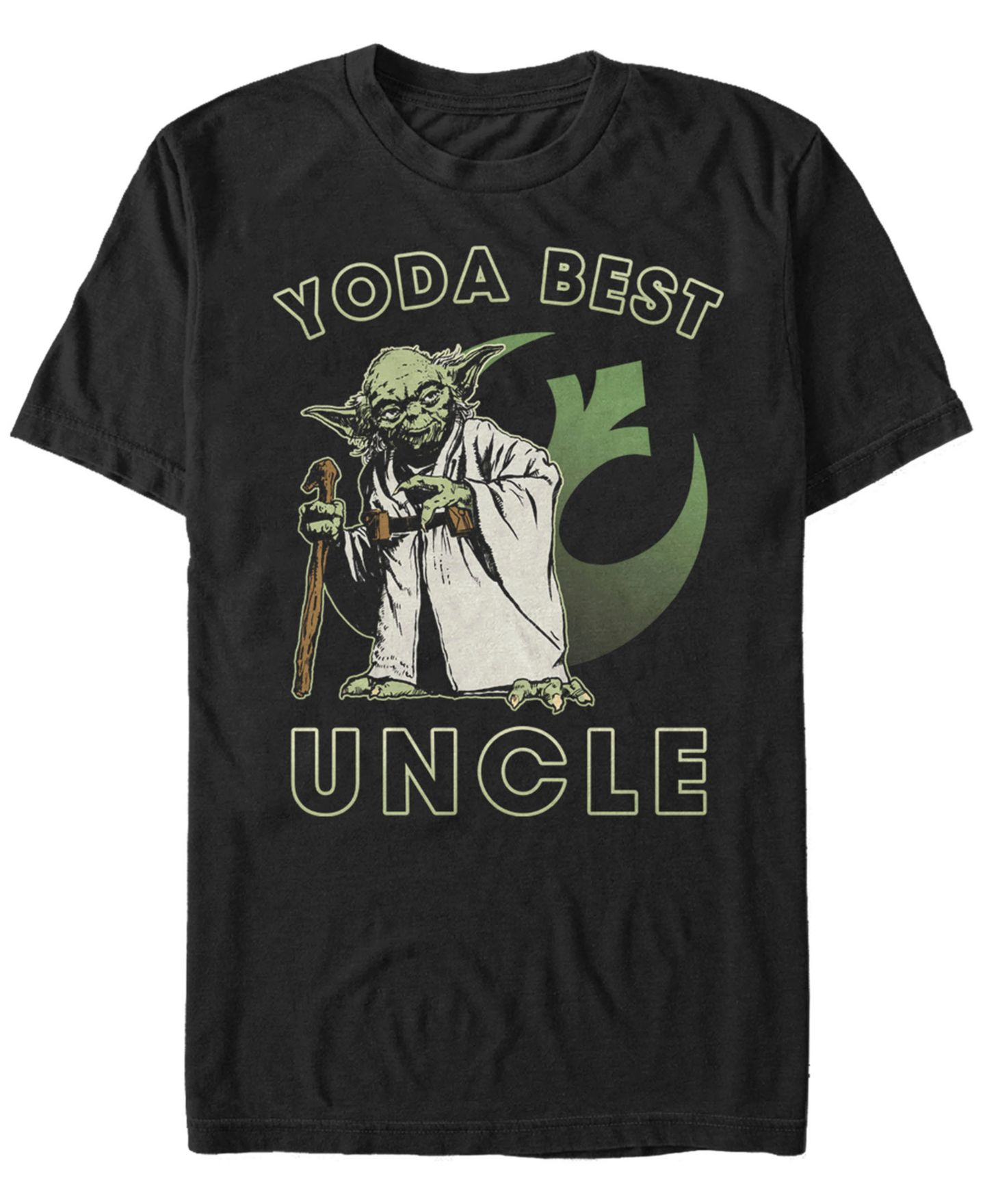 Мужская футболка Fifth Sun Star Wars Yoda Best Uncle Rebel Logo Short Sleeve, цвет: Чёрный — фото 1