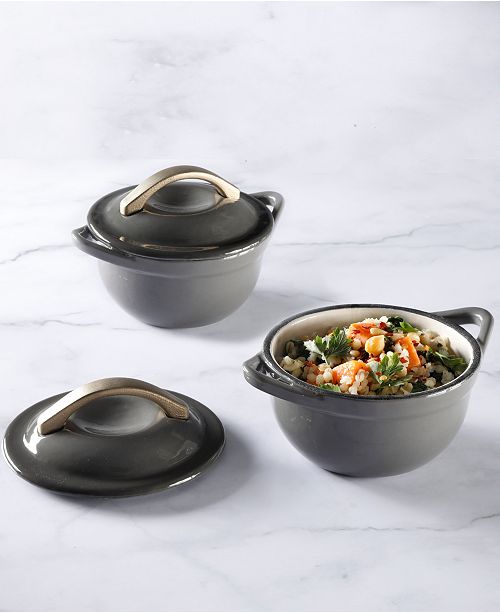 Cravings By Chrissy Teigen Enamel Cast Iron Mini Dutch Ovens Set Of 2 Reviews Cookware Kitchen Macy S