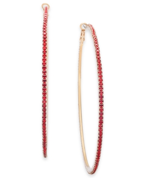 image of Thalia Sodi Gold-Tone Extra-Large Pave Hoop Earrings, 3.54