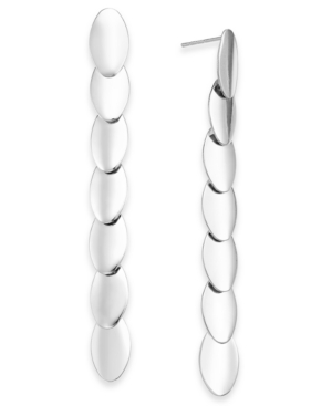 image of Alfani Silver-Tone Overlapping Disc Linear Drop Earrings, Created for Macy-s