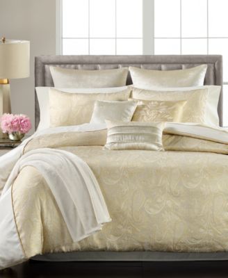 Martha Stewart Collection - Ivory Paisley Plume 14-Pc. King Comforter Set