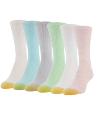 Gold Toe Goldtoe Women S 6 Pk Casual Ribbed Crew Socks In Vintage