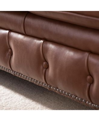 Alexandon Leather Chesterfield Tufted Sofa with Roll Arm