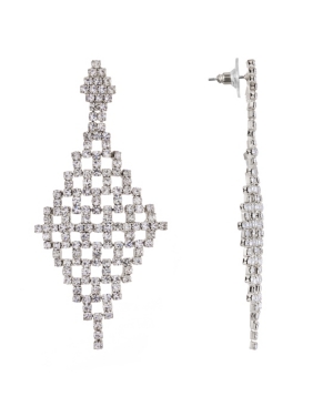 image of Nina Rhinestone Mesh Chandelier Earring