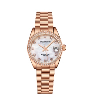 image of Stuhrling Women-s Rose Gold Stainless Steel Bracelet Watch 31mm