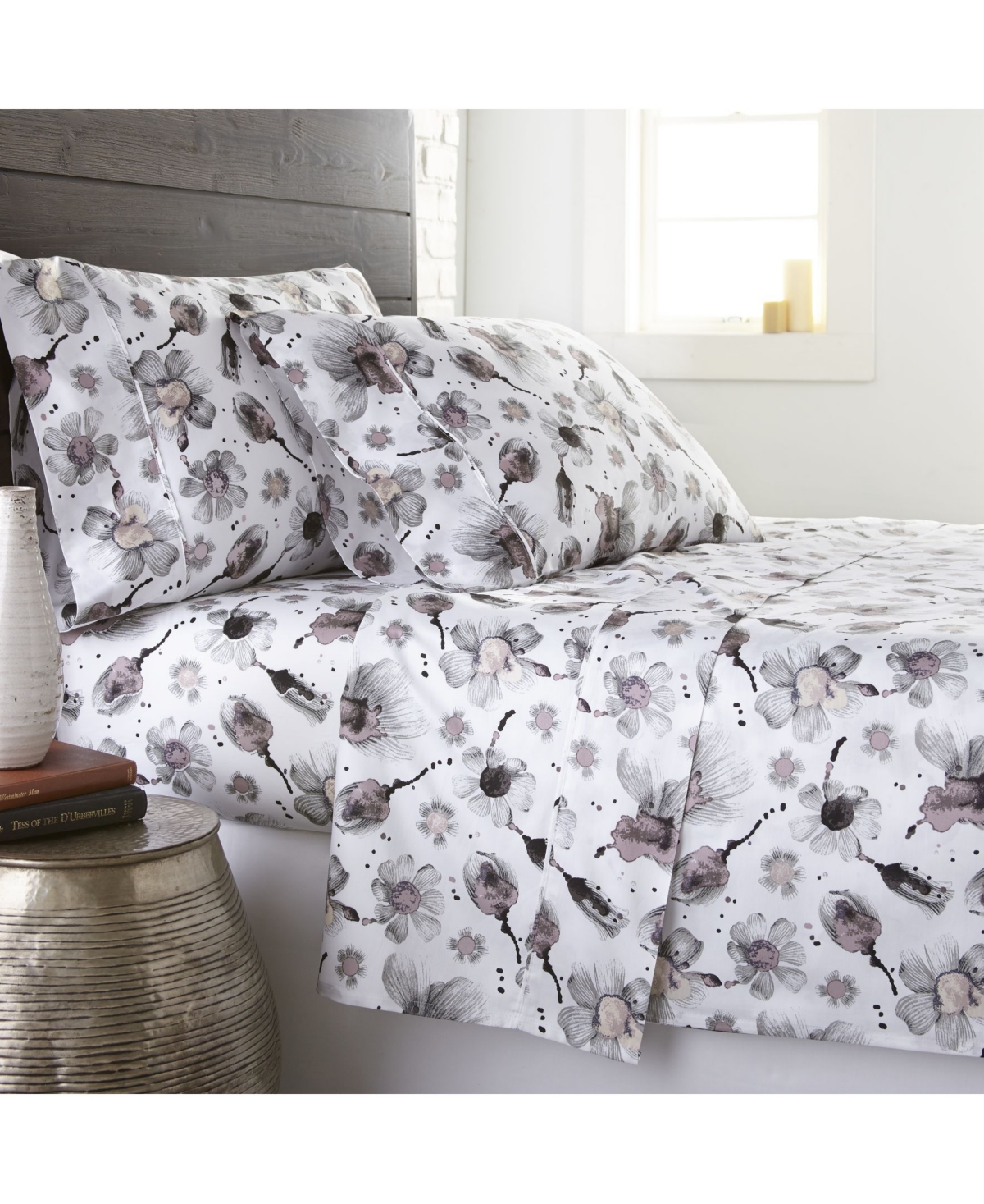 Southshore Fine Linens Watercolor Symphony Luxury Cotton Sateen 4-Pc. Extra Deep Pocket Sheet Set, Full