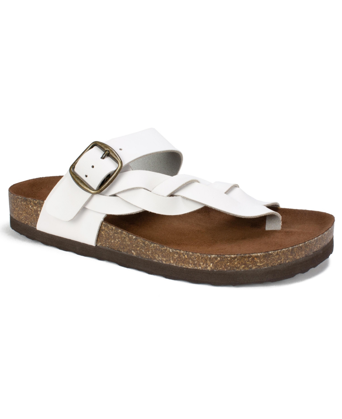 Shop White Mountain Women's Crawford Footbed Sandals In White,leather