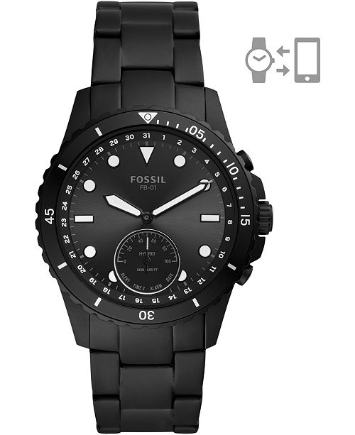 fossil q men's machine steel bracelet hybrid smart watch