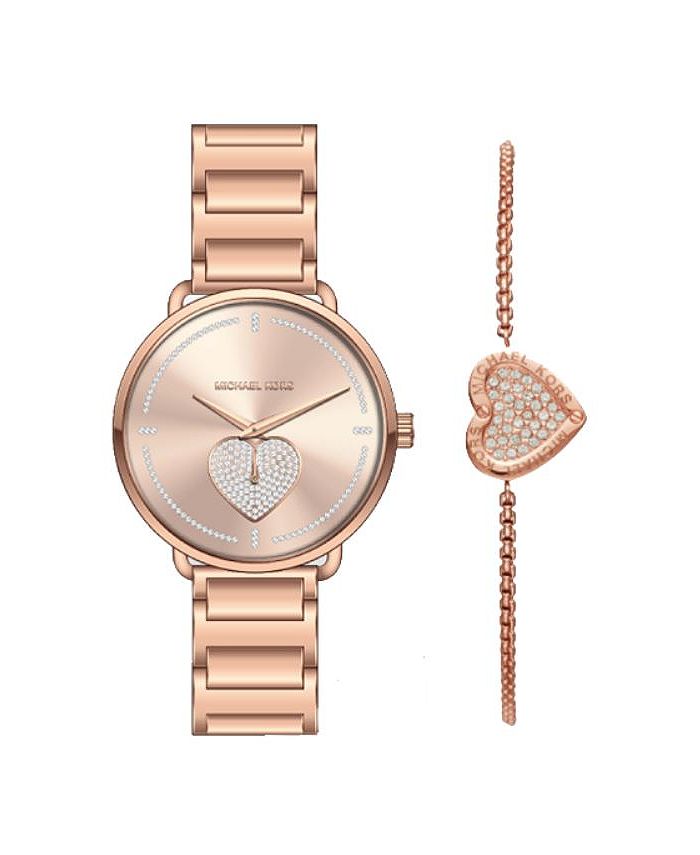 Michael kors watch and cheap bracelet set rose gold
