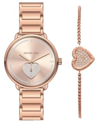 MICHAEL KORS PORTIA Brand New ROSE GOLD & SILVER STEEL PAVE WOMEN\'S WATCH Michael Kors Portia Quartz Rose Gold Dial Rose Gold Steel  main image 2