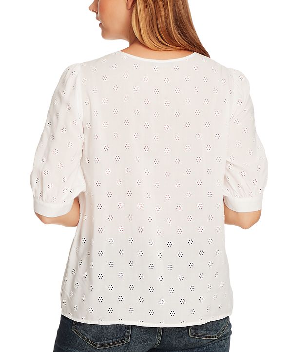 Vince Camuto Eyelet-Embroidered Top & Reviews - Tops - Women - Macy's