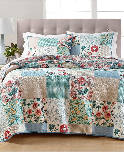 Martha Stewart Collection Country Flora Patchwork Reversible Twin