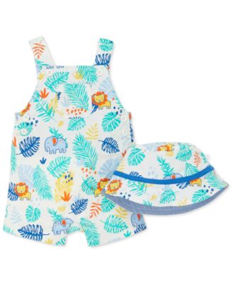 baby sunsuit and hat