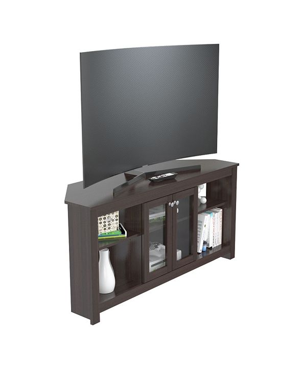 Inval America Corner TV Stand with Glass Doors & Reviews Furniture