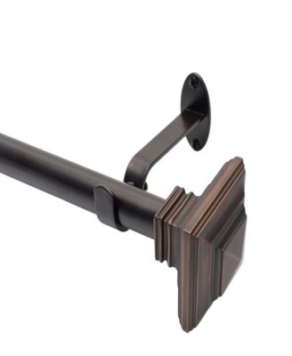 Elrene Home Fashions - Florence Adjustable 86"-120" Curtain Rod With Stacked Square Finials