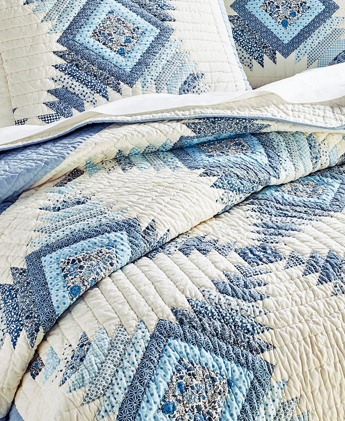 Martha Stewart Collection Artisan Bluebell Patchwork Reversible Twin