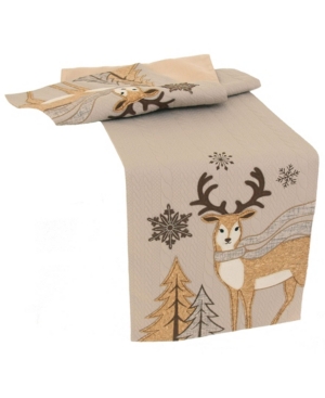 Manor Luxe Cozy Reindeer Christmas Table Runner