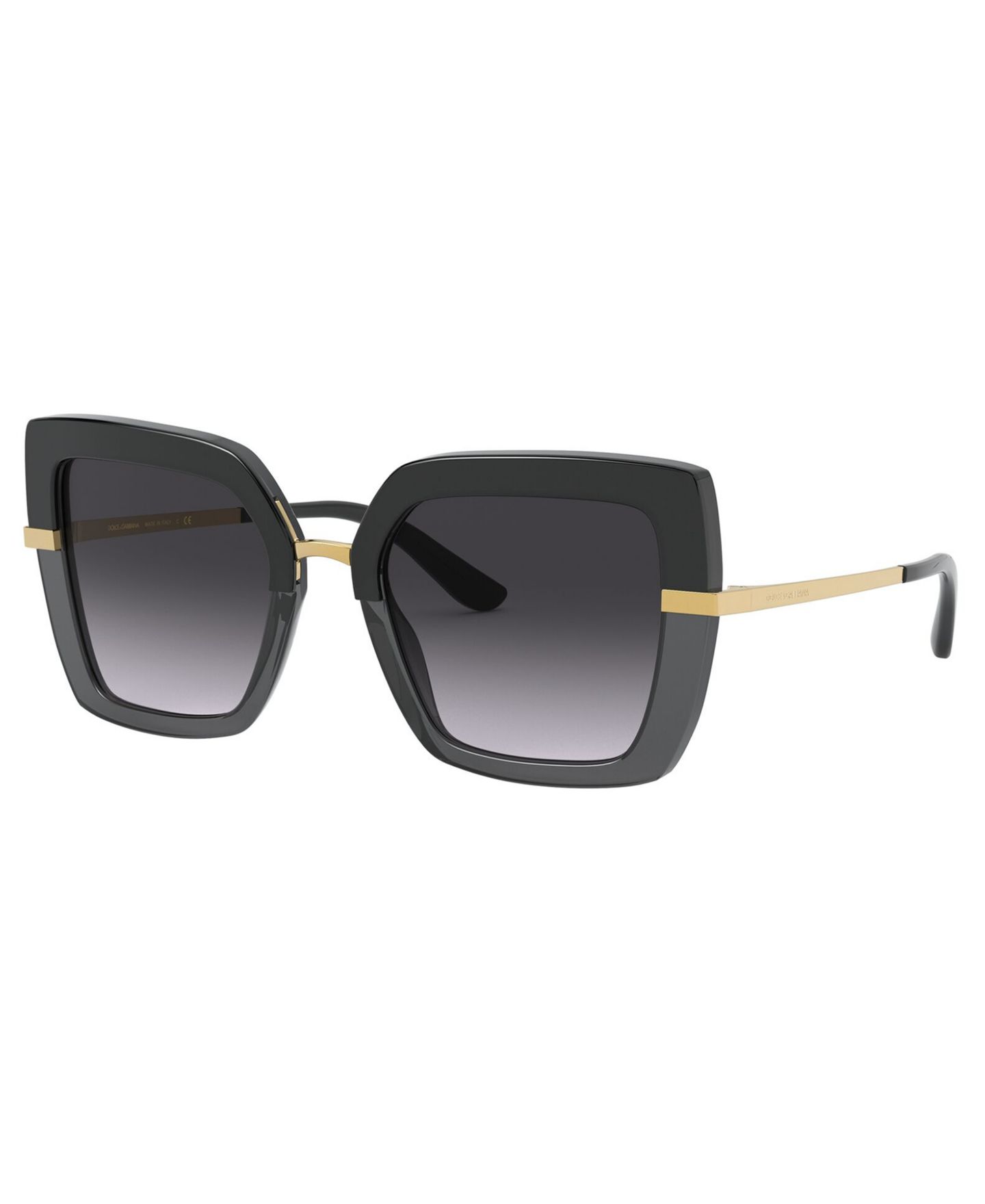 Женские солнцезащитные очки Dolce&Gabbana Sunglasses, DG4373, цвет: Чёрный прозрачный чёрный / Серый градиентный — фото 1