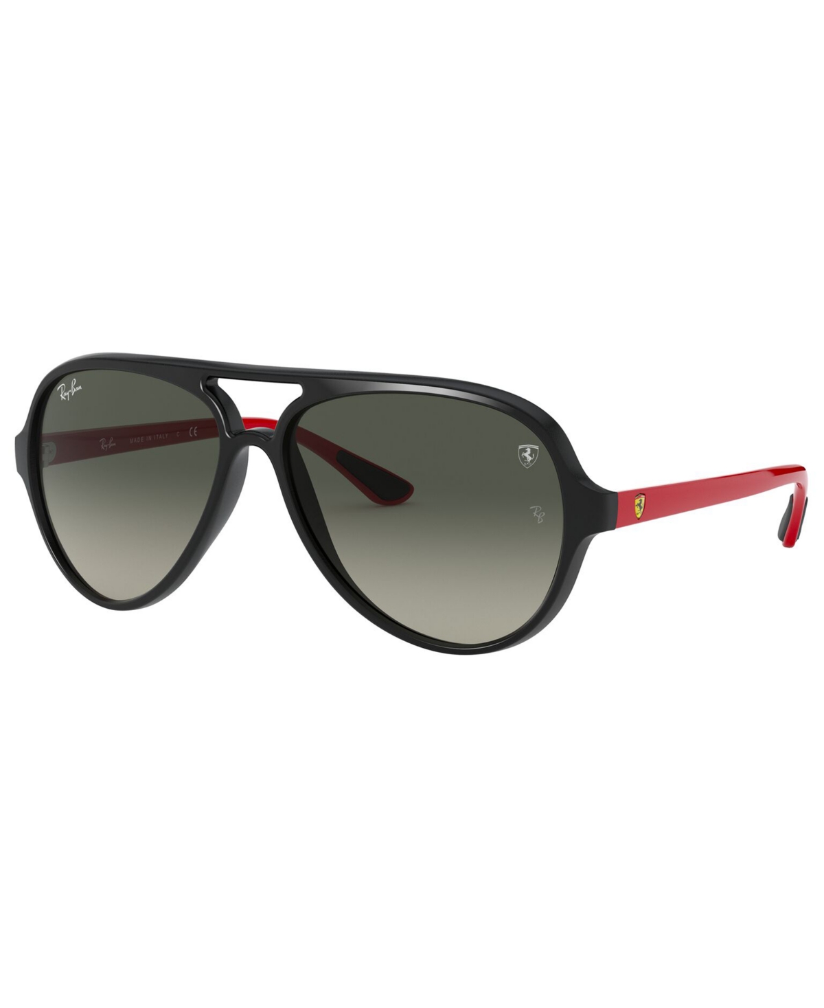 Shop Ray Ban Unisex Sunglasses, Rb4125m Scuderia Ferrari Collection 57 In Black,grey Gradient Dark Grey