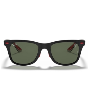 Ray Ban Rb8395m Scuderia Ferrari Collection Sunglasses Grey Frame Green Lenses 52-20 In Mat Carbon Matt Allutex/dark Green
