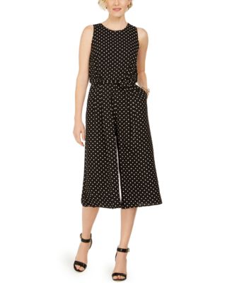 polka dot cropped jumpsuit