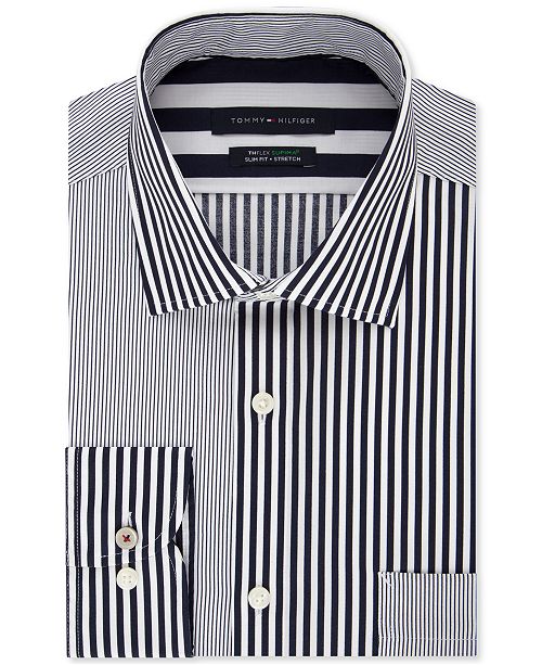 Tommy Hilfiger Men S Slim Fit Multi Stripe Dress Shirt Reviews