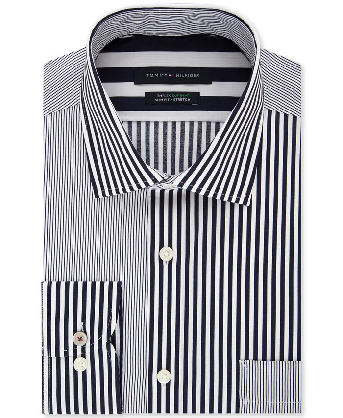 Tommy Hilfiger Men's Slim-Fit Multi-Stripe Dress Shirt & Reviews 