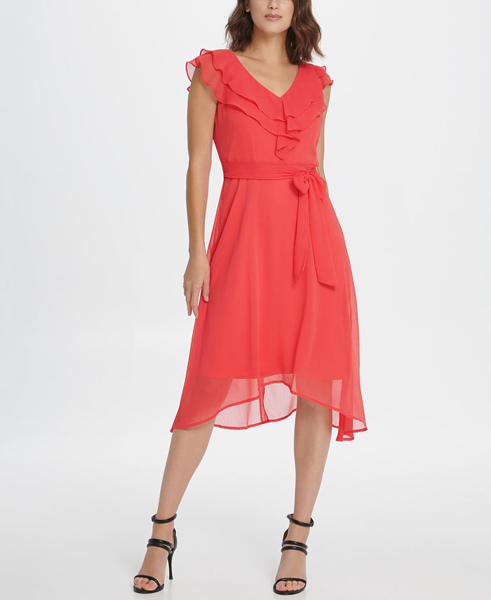 Dkny ruffle dress best sale