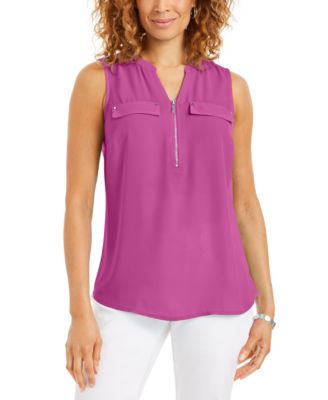 JM Collection - Zip-Front Utility Top