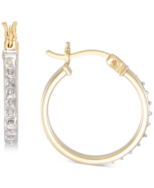 image of Giani Bernini Diamond Accent Round Hoop Earrings in 18k Gold-Plated Sterling Silver, Created for Macy-s