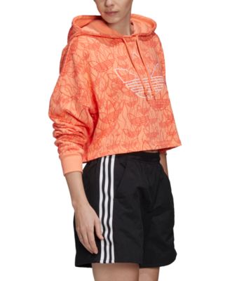 adidas cropped hoodie orange