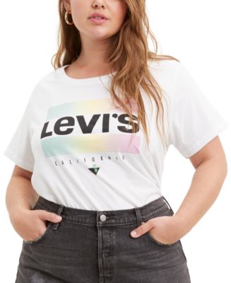 Levi's Trendy Plus Size Cotton Logo T-Shirt & Reviews - Tops - Plus ...
