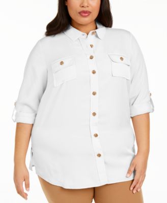 macys womens white dress shirt