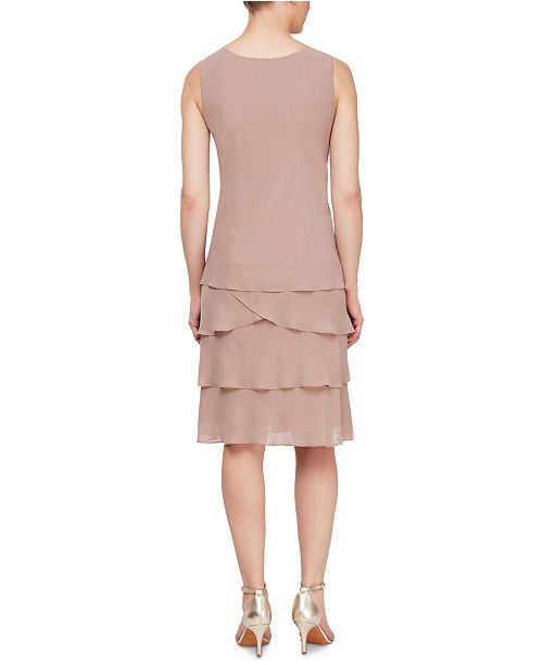 SL Fashions Embellished Tiered-Hem Dress & Jacket & Reviews - Dresses ...