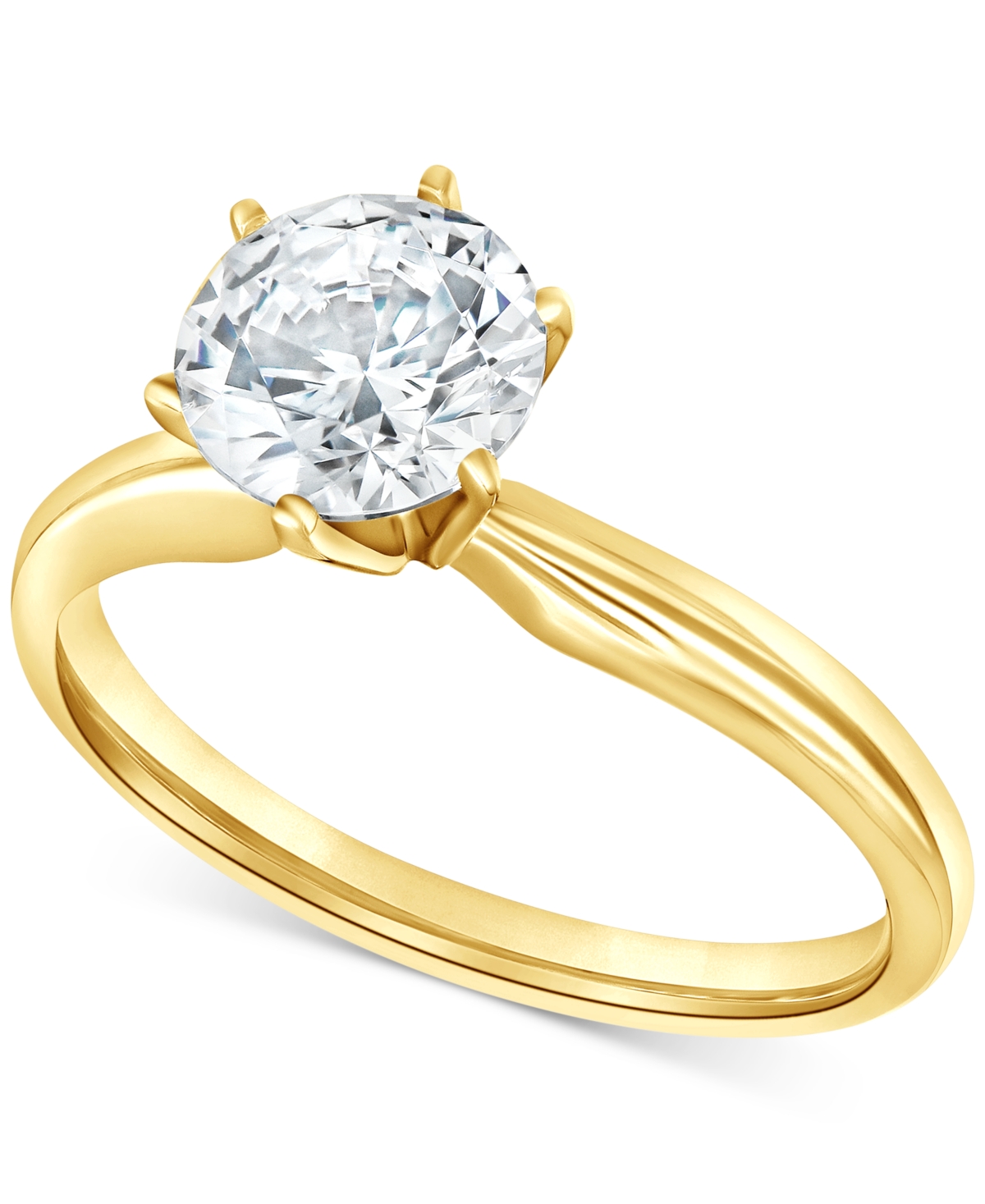 14K White Yellow Gold Finish 2Ct Round Cut Diamond Men's Solitaire Wedding Ring 